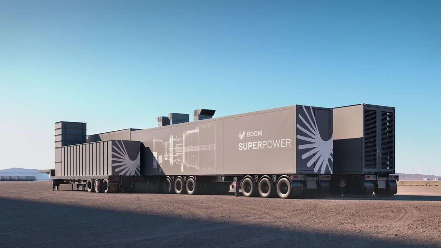 A Superpower unit on its trailer in the desert