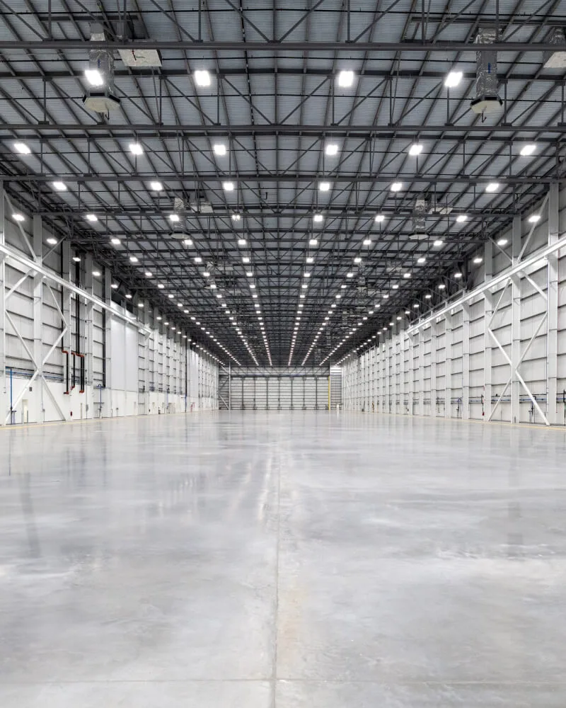 Overture Superfactory assembly line interior. 
