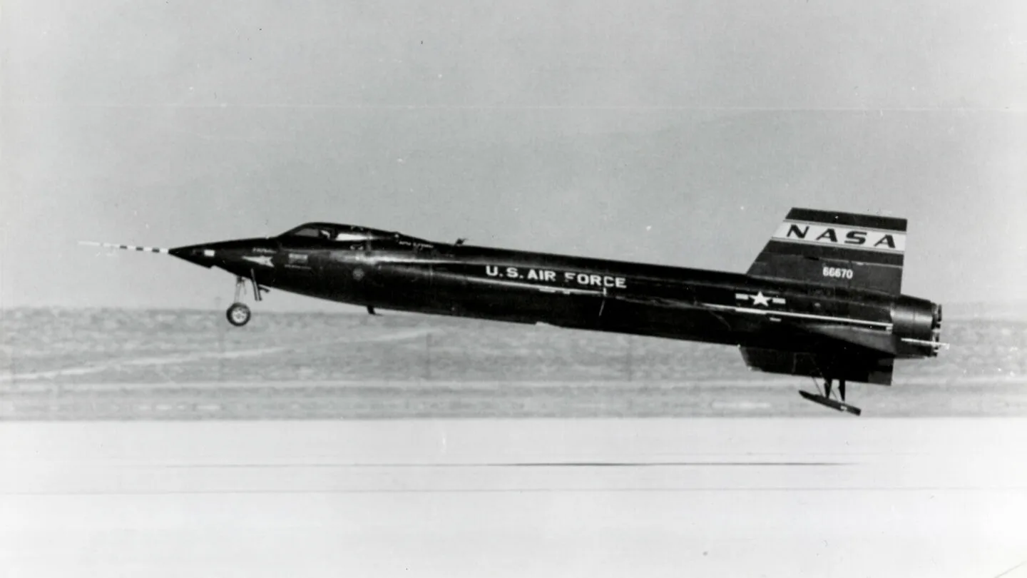This image shows NASA's X-15, a rocket-powered aircraft.