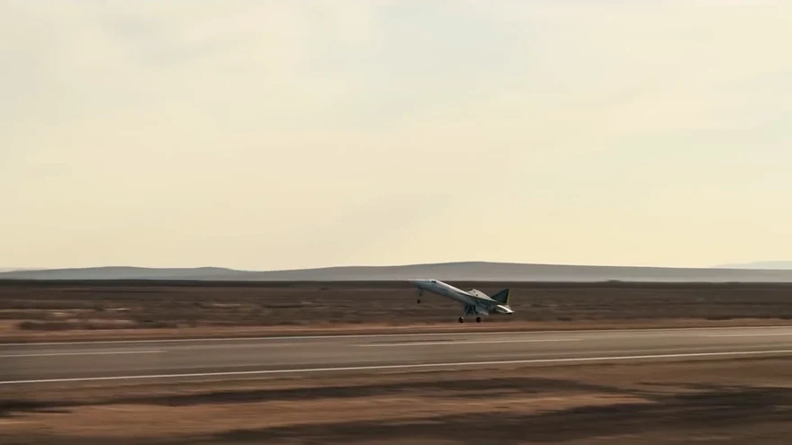 XB-1 lifting off from a desert runway