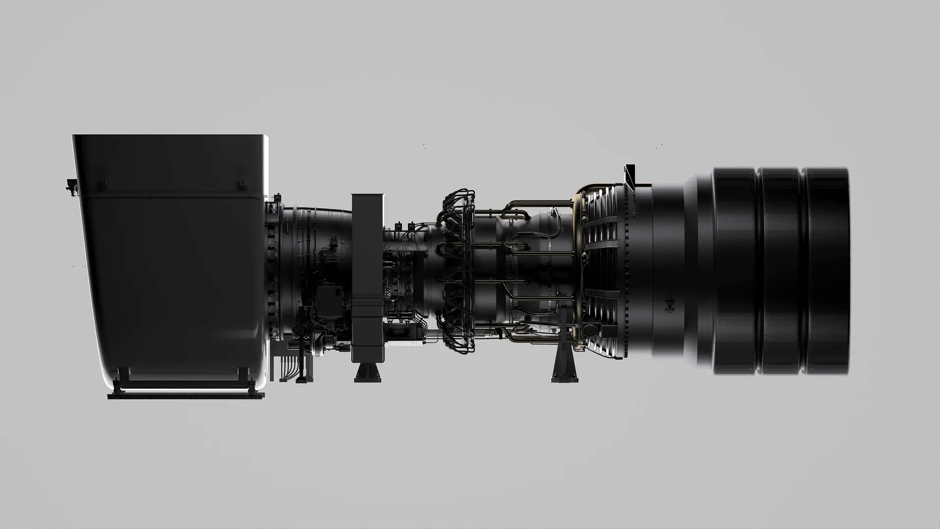 The Superpower turbine and its generator, which come apart into their stages