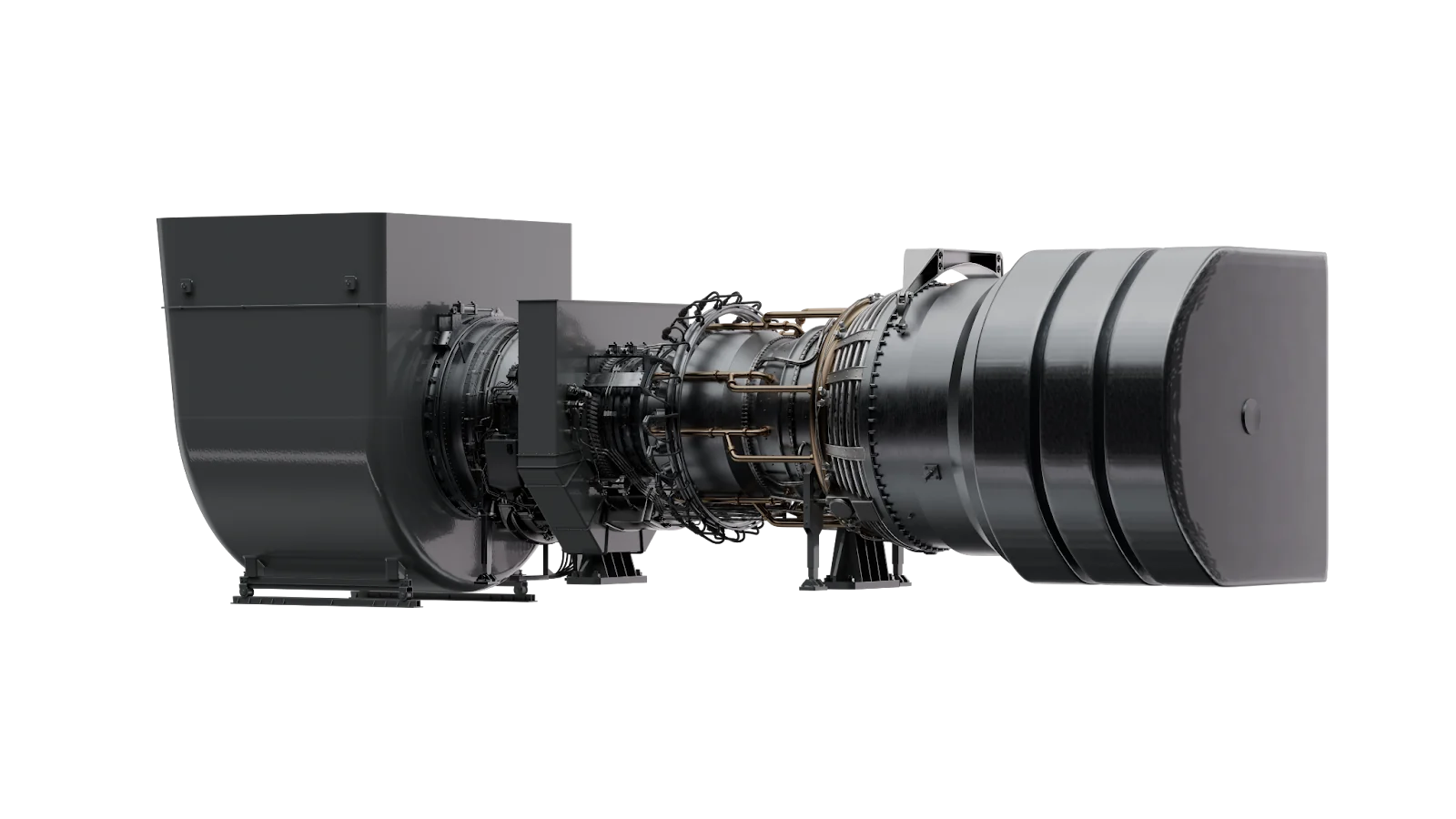 The turbine coupled to its generator