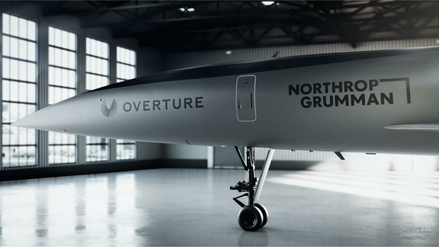 Boom Supersonic's Overture with Northrop Grumman livery. Boom and Northrop Grumman are progressing exploration through NASA supersonic research.